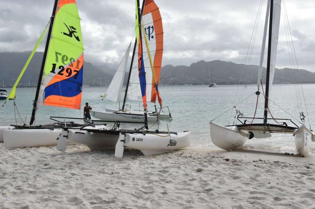 Sailboats. Ste Anne Island, Seychelles